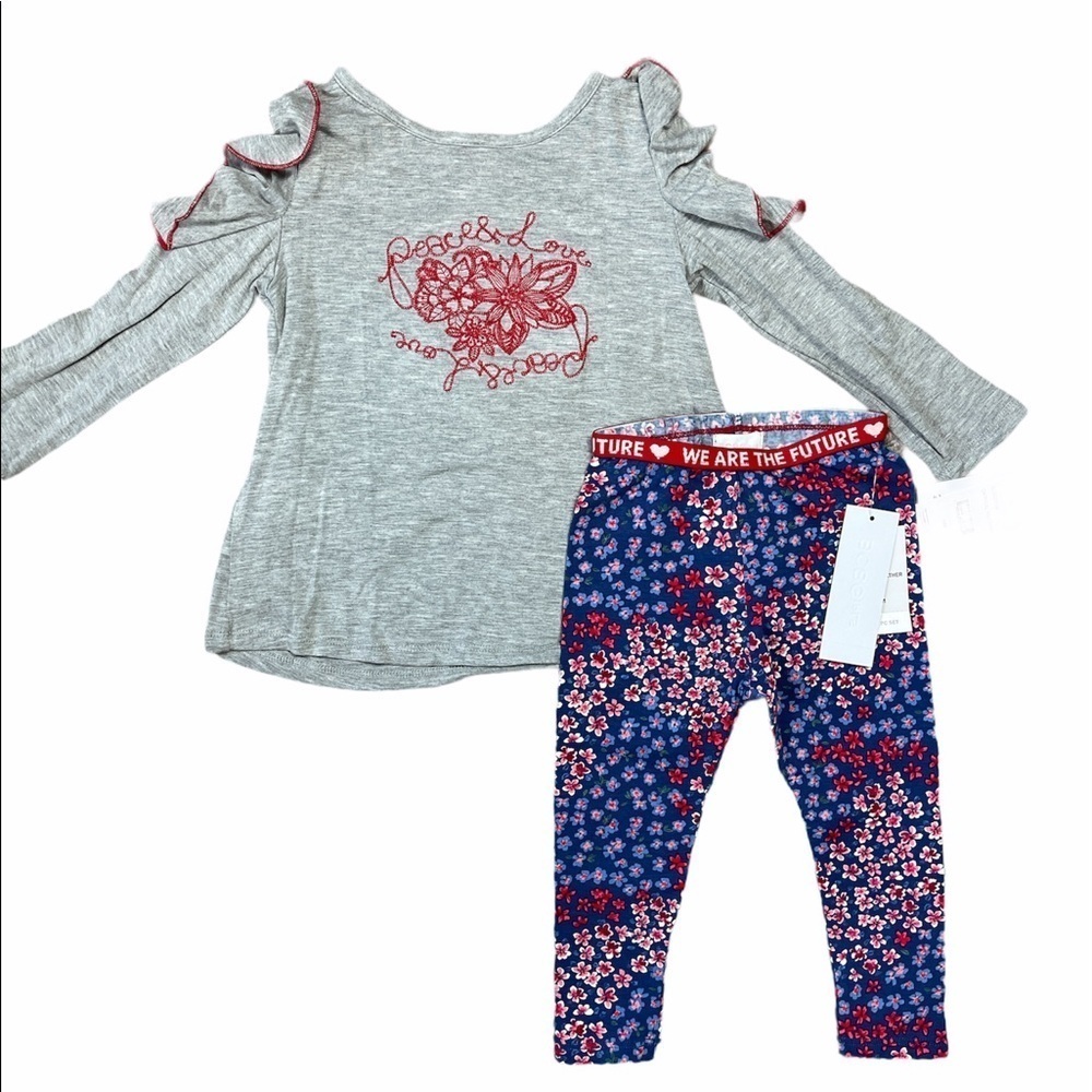BCBG GIRLS COLD SHOULDER MODAL TOP & LEGGINGS SET
